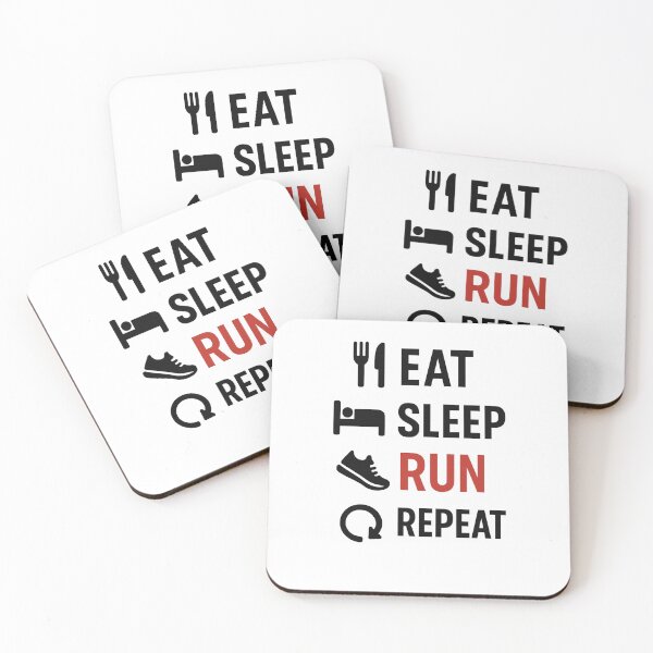 Item preview, Eat Sleep Run Repeat Modern Minimal Icon Runner Sticker Shirt designed and sold by GeniePixel.