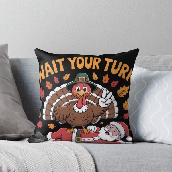 Item preview, Wait Your Turn Funny Thanksgiving Turkey Santa Christmas designed and sold by vespira-motion.