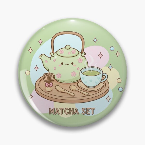 Item preview, Kawaii Matcha Tea Set – Cute Pastel Japanese Green Tea Illustration designed and sold by Tidarat-27.