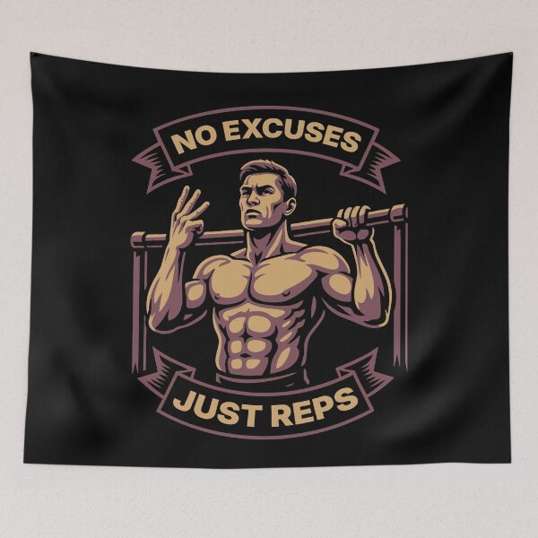 Item preview, No Excuses Just Reps Calisthenics Gym Training designed and sold by LuminOrb.