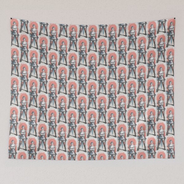 Item preview, Red Pop Art Fashion Lady Portrait By Merch, Limited Edition designed and sold by KILEYMARGSHOP.