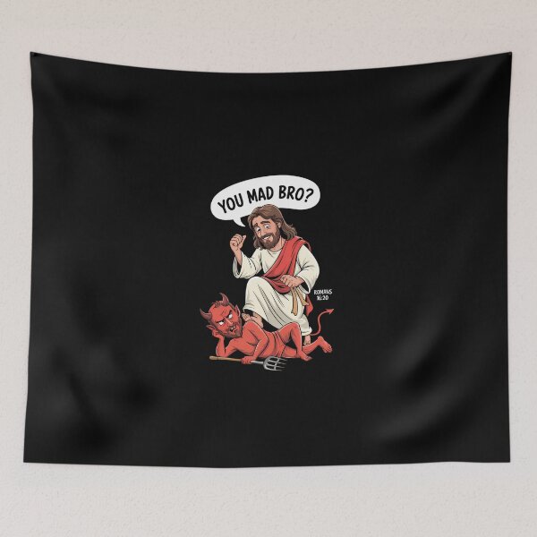 Item preview, Jesus asks satan fun joke designed and sold by KarstenNoanra.