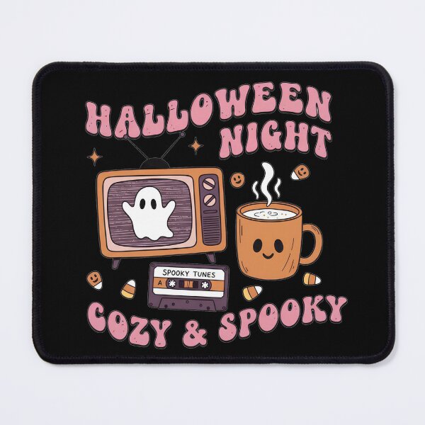 Item preview, Cozy Halloween Night Pattern Sticker | Retro 70s 80s Spooky Cute Fall Aesthetic designed and sold by cozy corner co. .