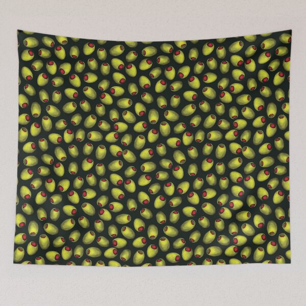 Item preview, Green Olives with Red Pimentos - Novelty Food Pattern designed and sold by somecallmebeth.