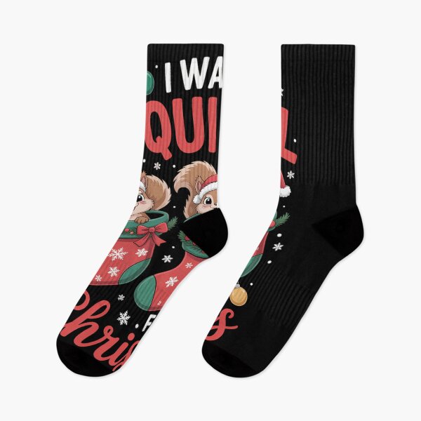 Item preview, I Want A Squirrel For Christmas Three Santa Rodents In Socks designed and sold by ticlitule.