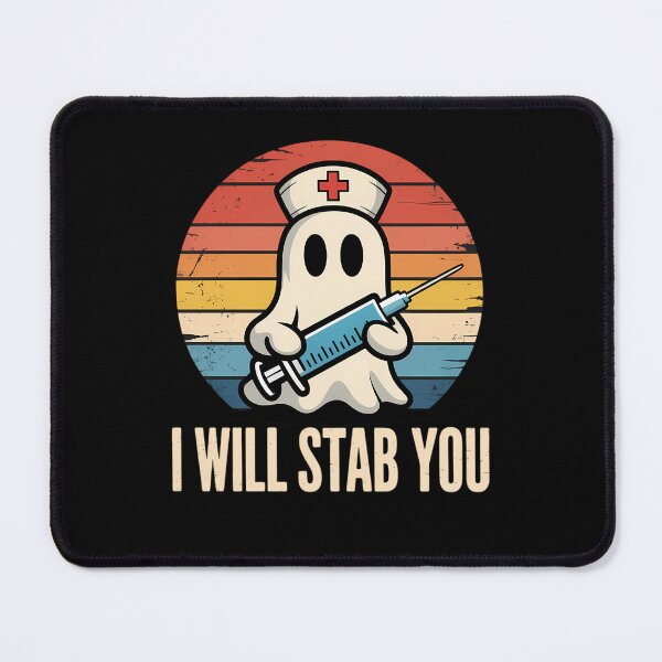 Item preview, I Will Stab You Ghost Nurse Retro Funny Halloween For Nurses designed and sold by ticlitule.