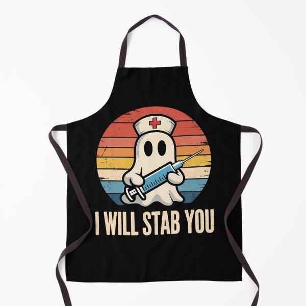 Item preview, I Will Stab You Ghost Nurse Retro Funny Halloween For Nurses designed and sold by ticlitule.