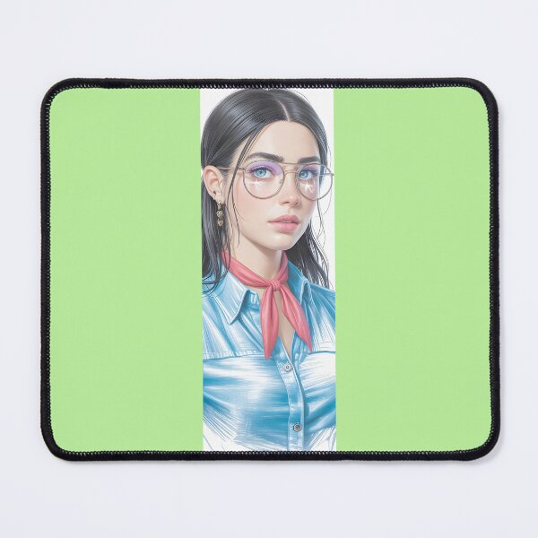 Item preview, Blue Denim Portrait With Red Scarf By Merch, Limited Edition designed and sold by KILEYMARGSHOP.