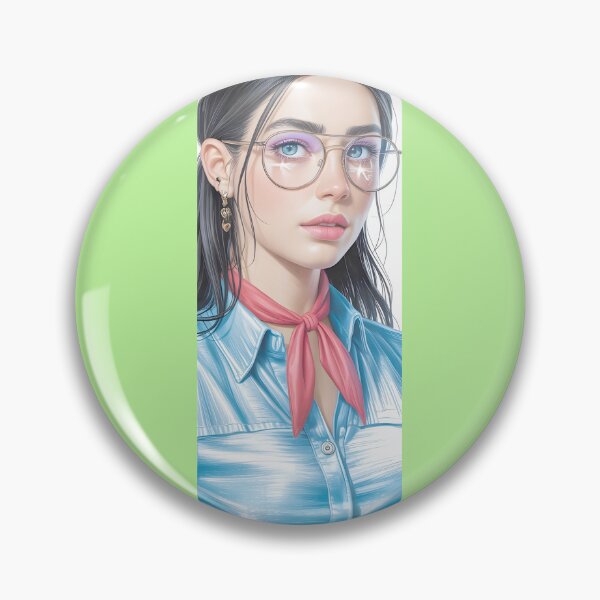 Item preview, Blue Denim Portrait With Red Scarf By Merch, Limited Edition designed and sold by KILEYMARGSHOP.