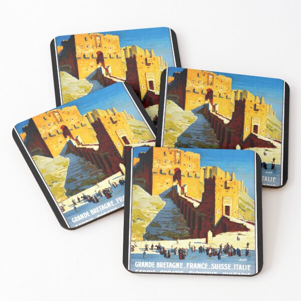 Item preview, Vintage Travel Poster | Simplon-Orient-Express Art | Citadel of Aleppo | Mid-20th Century Luxury Train | Jean de la Neziere designed and sold by artofuniverse.