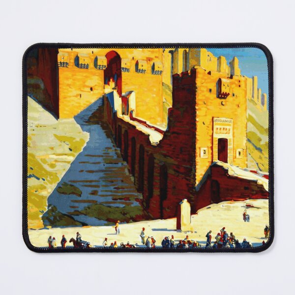 Item preview, Vintage Travel Poster | Simplon-Orient-Express Art | Citadel of Aleppo | Mid-20th Century Luxury Train | Jean de la Neziere designed and sold by artofuniverse.