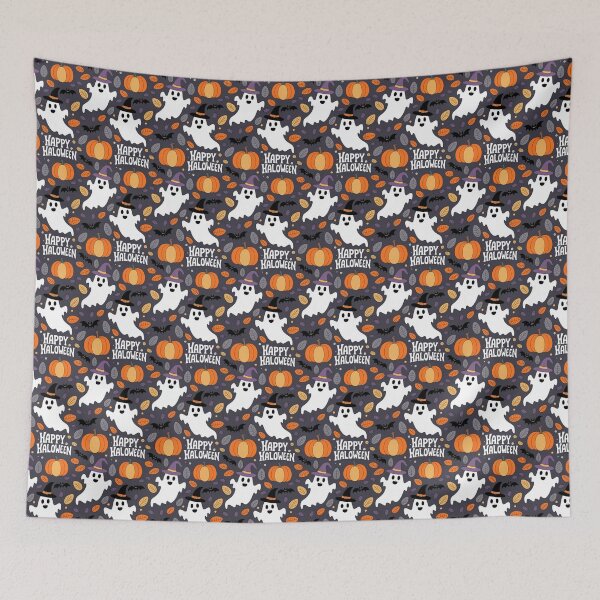 Item preview, Cute Ghost Pumpkin Pattern – Happy Halloween designed and sold by graphicnew.