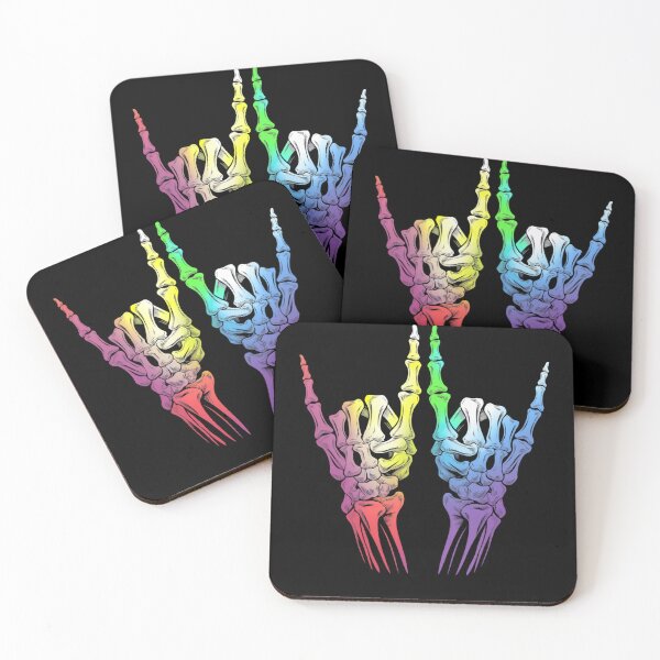 Item preview, Skeleton Rock Hand LGBT-Q Cool Rainbow Flag Gay Pride designed and sold by TyraYoung.