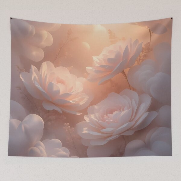 Item preview, Dreamy pastel blossoms bathed in warm light — soft petals and gentle clouds create a serene, romantic floral scene perfect for wall art or decor  (image size 8320x12480) designed and sold by Digital-Davinci.