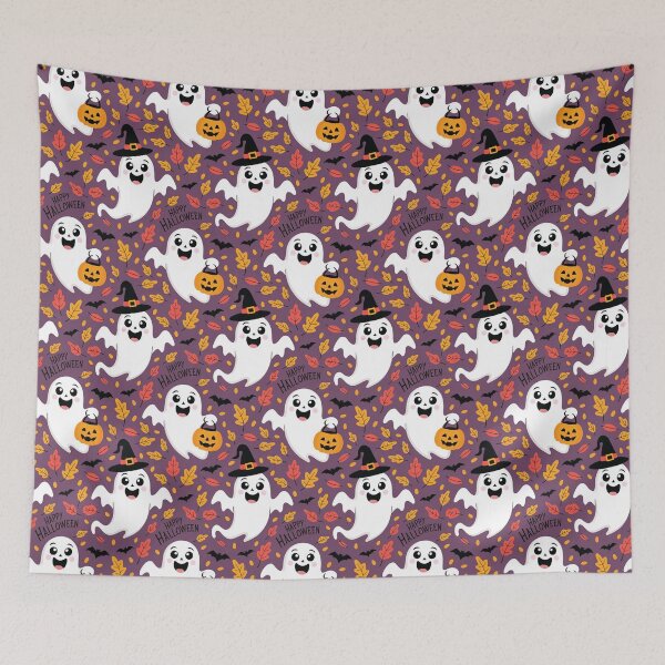 Item preview, Cute Ghosts and Pumpkins Halloween Pattern designed and sold by graphicnew.