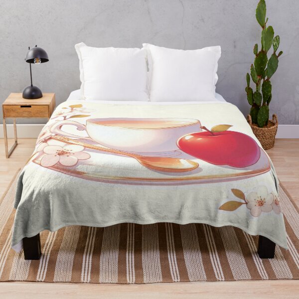 Item preview, Golden Tea Time with Apple – Soft Anime-Inspired Illustration designed and sold by Sugar Wisdom .