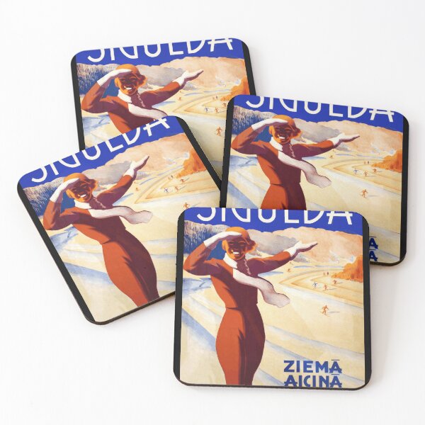 Item preview, Vintage Sigulda Travel Poster | Art Deco Style | Vibrant Colors & Winter Sports | Latvia Tourism | 20th Century Artwork designed and sold by artofuniverse.