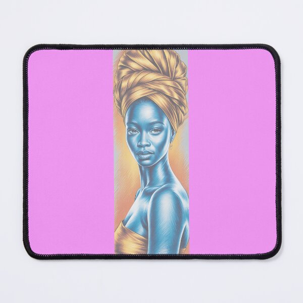 Item preview, Blue Woman Golden Headwrap Portrait Art By Merch, Limited Edition designed and sold by MichaelbmOver.