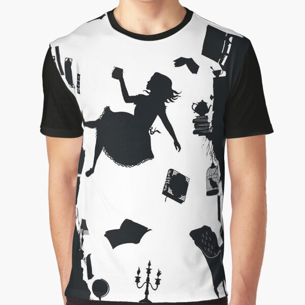 Alice Falling Down the Rabbit Hole Graphic T-Shirt