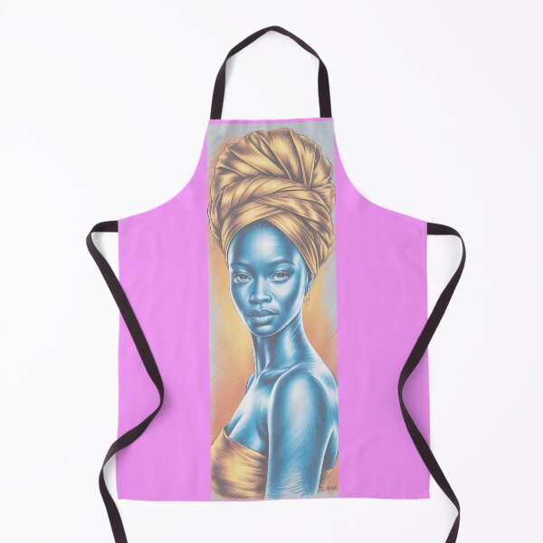 Item preview, Blue Woman Golden Headwrap Portrait Art By Merch, Limited Edition designed and sold by MichaelbmOver.