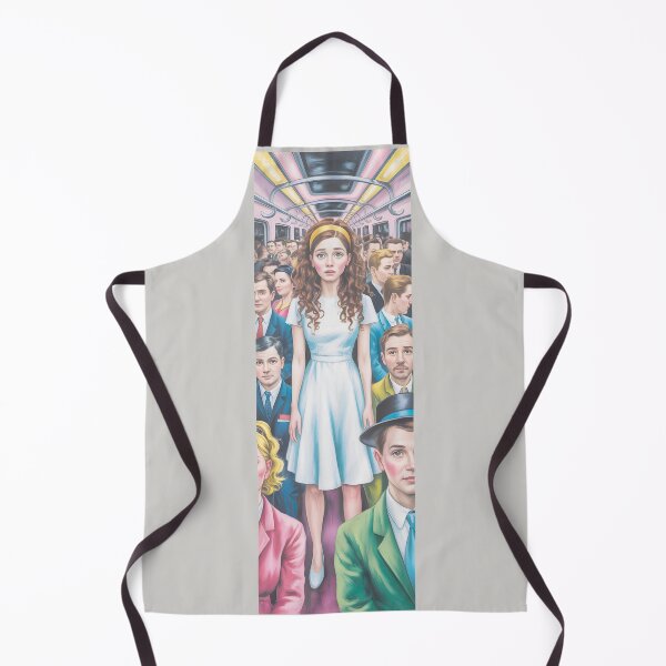 Item preview, Vintage Subway Commute Woman In Blue Dress By Merch, Limited Edition designed and sold by MADISYNDONALD.