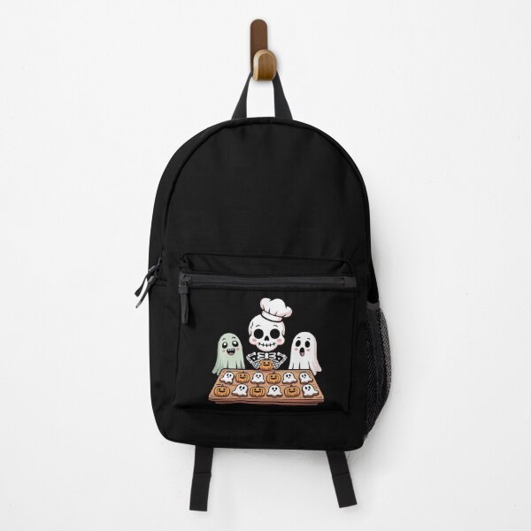 Item preview, Funny Chibi Skeleton Baker | Making Halloween Ghost and Pumpkin Cookies Kawaii Design designed and sold by ColorSplash123.
