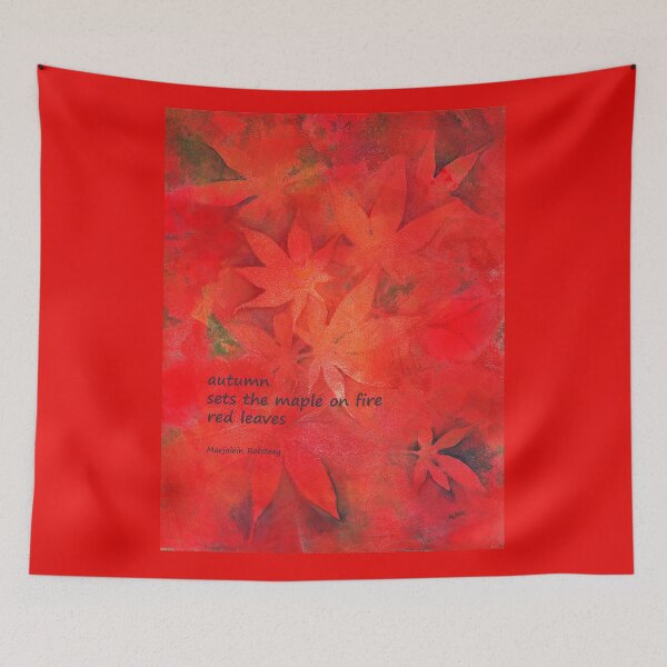 Item preview, Maple on fire haiku acrylic painting designed and sold by KarenKaspar.