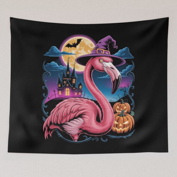 Item preview, Halloween Flamingo Pumpkin Trick Or Treat  designed and sold by SlogariArt.