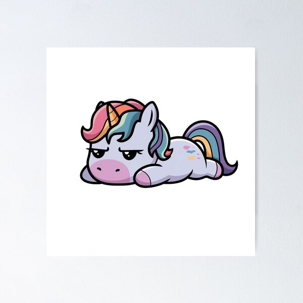 Item preview, Grumpy Cute Unicorn designed and sold by PatiMood.