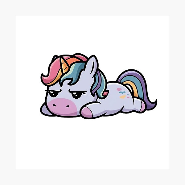 Item preview, Grumpy Cute Unicorn designed and sold by PatiMood.
