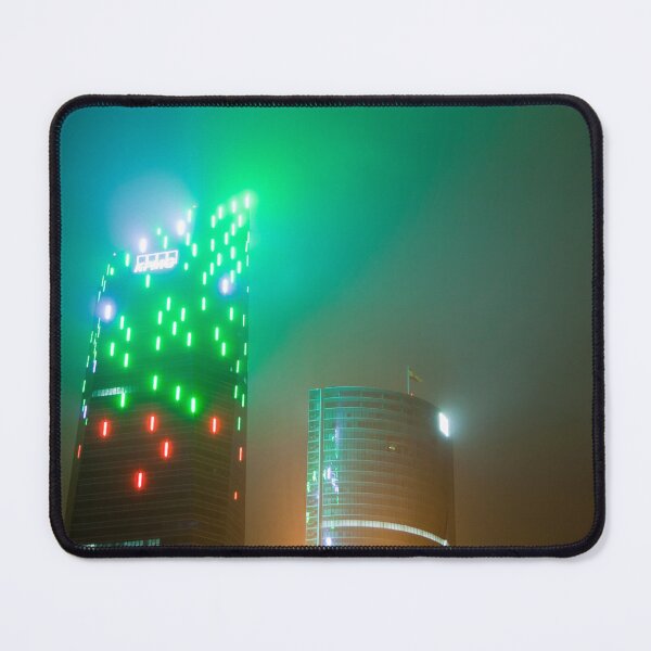 Item preview, Vibrant Madrid City Glow: Emerald Ruby Skyscrapers designed and sold by Clavivs.