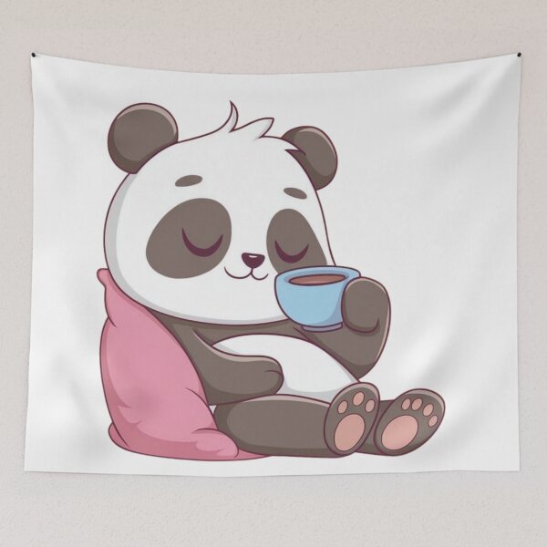Item preview, Relaxing Panda with Coffee designed and sold by PatiMood.
