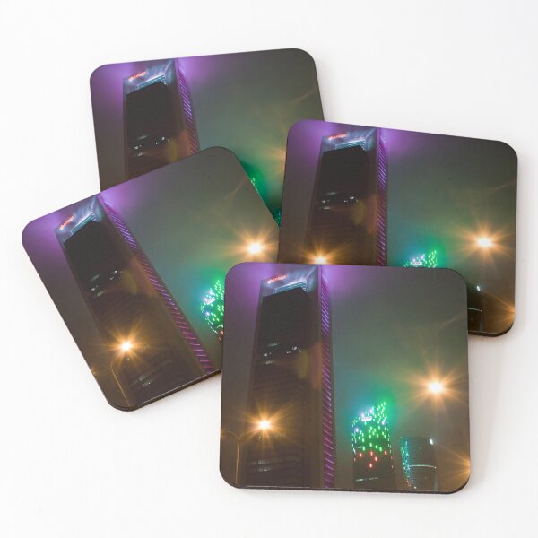 Item preview, Vibrant Madrid Towers: Nighttime Urban Glow Starbursts designed and sold by Clavivs.