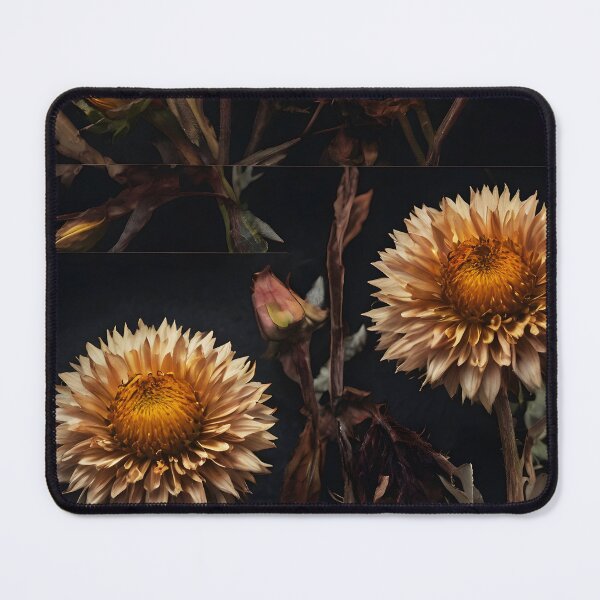 Item preview, Autumn Dried Flower beige Collage on Black – Elegant Fall Botanical Art designed and sold by EmeraldeaArt.