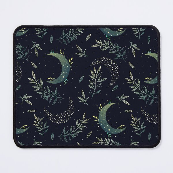 Item preview, Celestial crescent moon, botanical constellations, night pattern designed and sold by CharmedVille.