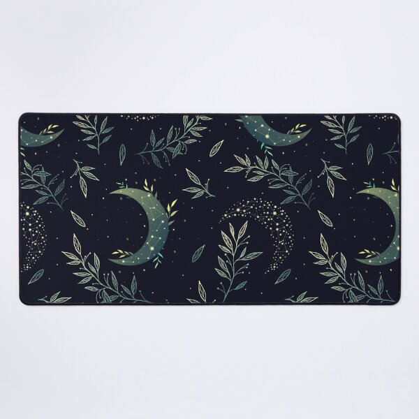 Item preview, Celestial crescent moon, botanical constellations, night pattern designed and sold by CharmedVille.