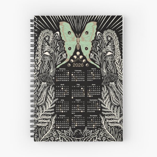 Item preview, Luna Moth Moon Phases Calendar 2026 designed and sold by bala-sabina.