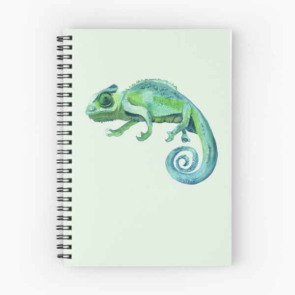 Item preview, Watercolor Green Blue Chameleon – Turquoise Reptile Illustration designed and sold by EmeraldeaArt.