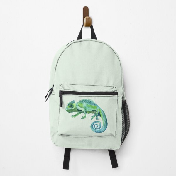 Item preview, Watercolor Green Blue Chameleon – Turquoise Reptile Illustration designed and sold by EmeraldeaArt.