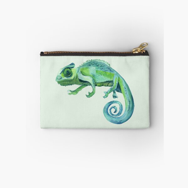 Item preview, Watercolor Green Blue Chameleon – Turquoise Reptile Illustration designed and sold by EmeraldeaArt.