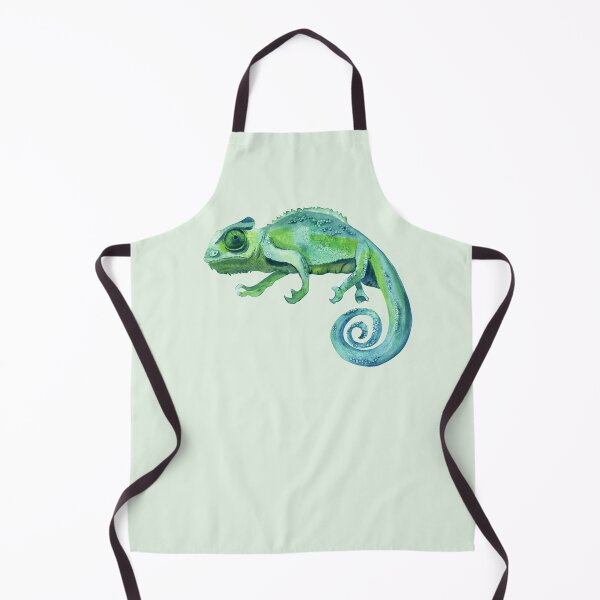 Item preview, Watercolor Green Blue Chameleon – Turquoise Reptile Illustration designed and sold by EmeraldeaArt.