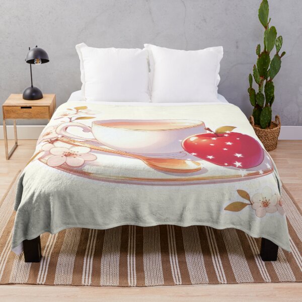 Item preview, Golden Tea Time with Apple – Soft Anime-Inspired Illustration designed and sold by Sugar Wisdom .
