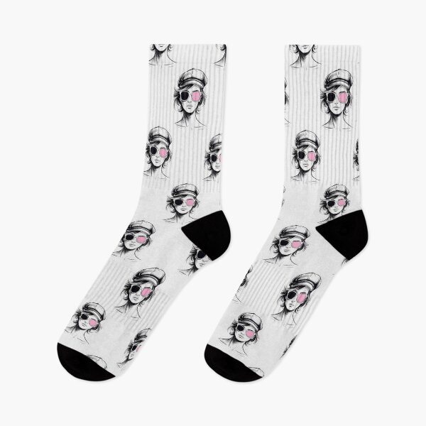 Item preview, Retro Girl With Pink Sunglasses Sketch Png By Merch, Limited Edition designed and sold by COOPERFRINK.