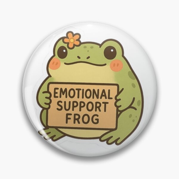 Item preview, Emotional Support Frog Sticker | Cute Wholesome Froggy with Flower Kawaii Design designed and sold by JossDesign15.