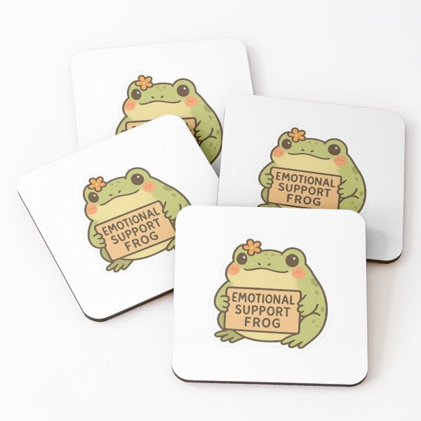 Item preview, Emotional Support Frog Sticker | Cute Wholesome Froggy with Flower Kawaii Design designed and sold by JossDesign15.