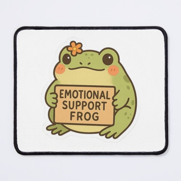 Item preview, Emotional Support Frog Sticker | Cute Wholesome Froggy with Flower Kawaii Design designed and sold by JossDesign15.