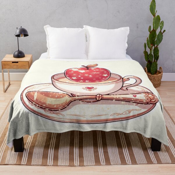 Item preview, Golden Tea Time with Apple – Soft Anime-Inspired Illustration designed and sold by Sugar Wisdom .