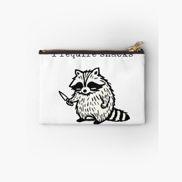 Item preview, I Require Snacks Raccoon With Knife Sticker | Funny Chaotic Trash Panda Meme T-Shirt designed and sold by JossDesign15.