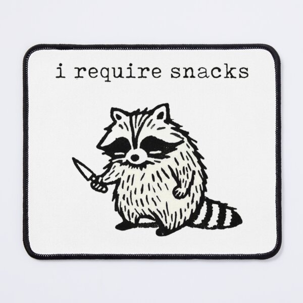 Item preview, I Require Snacks Raccoon With Knife Sticker | Funny Chaotic Trash Panda Meme T-Shirt designed and sold by JossDesign15.