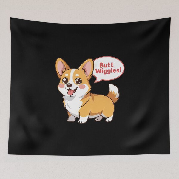 Item preview, Bubble Butt Wiggle - Ultra-Cute Chibi Corgi designed and sold by zoughlal.